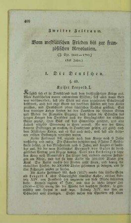 Zweiter Zeitraum. Vom westfälischen Frieden bis zur französischen Revolution. (J. Chr. 1648 - 1789.) (141 Jahre.)