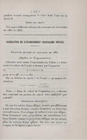 Agrégation de l'enseignement secondaire spécial.