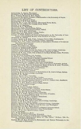 List of Contributors.