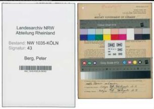 Entnazifizierung Peter Berg , geb. 23.03.1910 (Arbeiter)