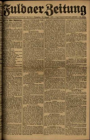 Erste Ausgabe vom Samstag, den 23. August 1919.
