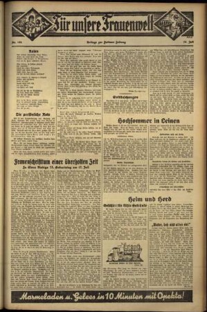 Zweite Ausgabe vom Donnerstag, den 18. Juli 1935.