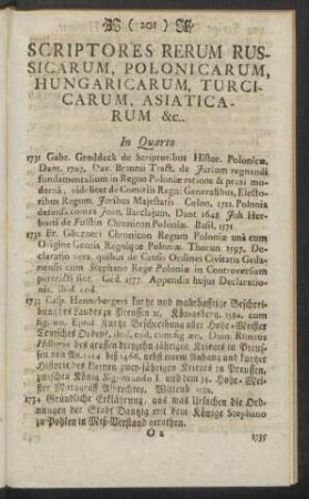 Scriptores Rerum Russicarum, Polonicarum, Hungaricarum, Turcicarum, Asiaticarum &c. In Quarto