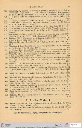 4. Antike Malerei (Nr. 443 - 463)