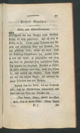 Erstes Kapitel. Liebe und Subordination.