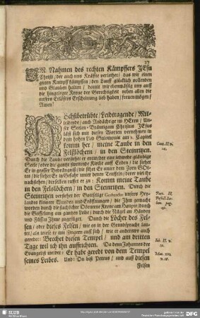 Leichenpredigt : Christliche Leich-Predigt, [Eingang], Textus, [Auslegung]
