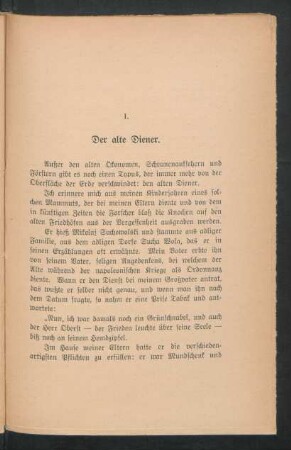 Der alte Diener.