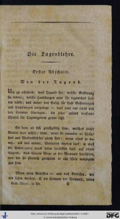 Die Tugendlehre.