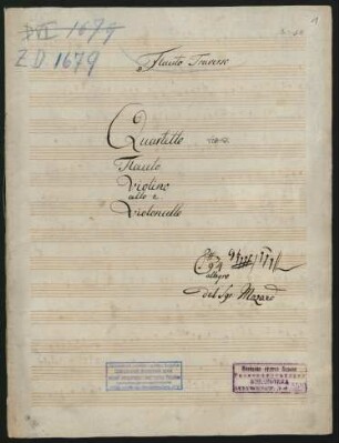 Quartette; fl, strings; C-Dur; KV 285b (Anh. 171)