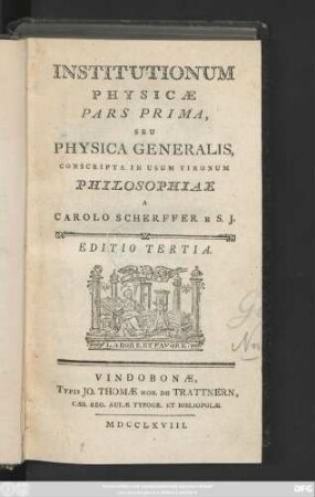 Ps. 1: Institutionum Physicae ... Conscripta In Usum Tironum Philosophiae