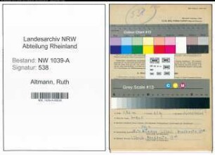 Entnazifizierung Ruth Altmann , geb. 22.11.1910 ()