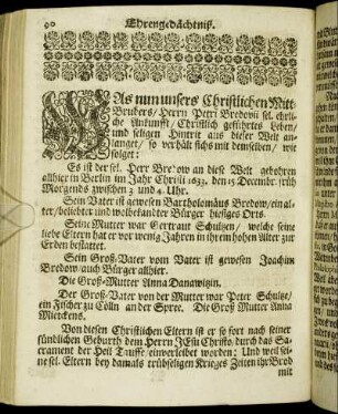 Ehrengedächtniß.