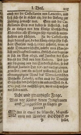 Acht und zwantzigste Frage.