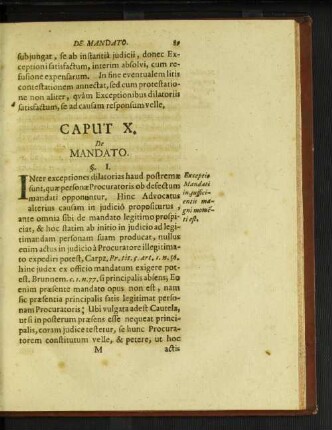 Caput X. De mandato.
