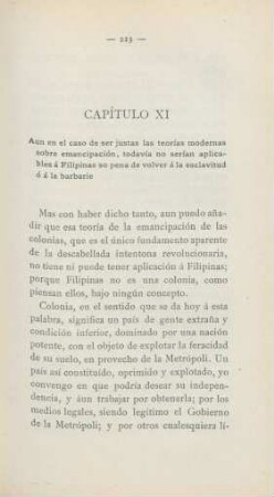 Capítulo XI. Aun en el caso de ser justas las teorías modernas sobre emancipación, ...