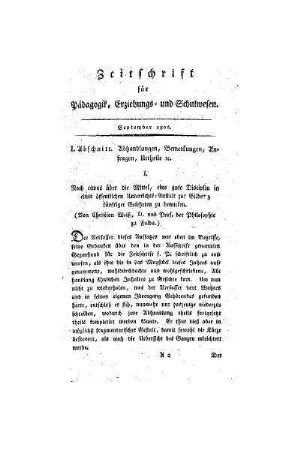 Noch etwas über die Mittel, eine gute Disziplin in einer öffentlichen Unterrichts - Anstalt zur Bildung künftiger Gelehrten zu bewirken