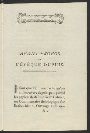 Avant-Propos De L'Évèque Dupuis