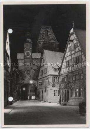 Winterlandschaft, Rothenburg ob der Tauber, Markusturm, Röderbogen