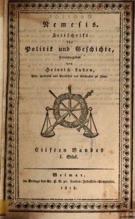 Nemesis : Zeitschrift für Politik und Geschichte. 11. 1818