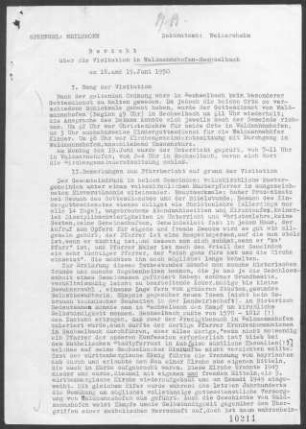 Waldmannshofen-Sechselbach: Visitationsbericht mit Pfarrbericht 1950