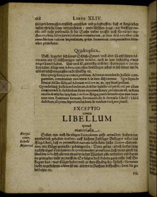 Exeptio contra Libellum quoad materialia
