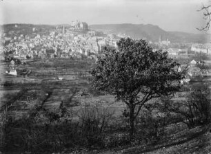 Marburg/Lahn, Stadt und Schloss, Gesamtansicht von Ferne