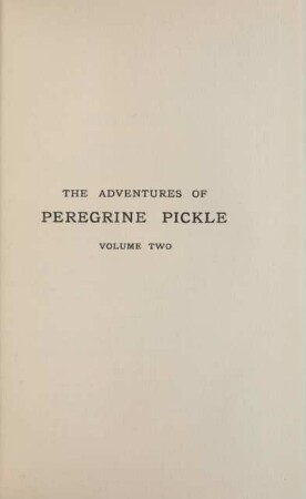 The adventures of Peregrine Pickle. Volume two