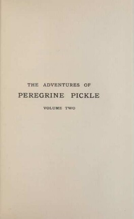 The adventures of Peregrine Pickle. Volume two