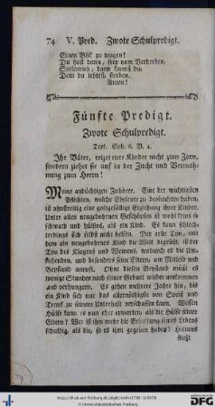 Fünfte Predigt.