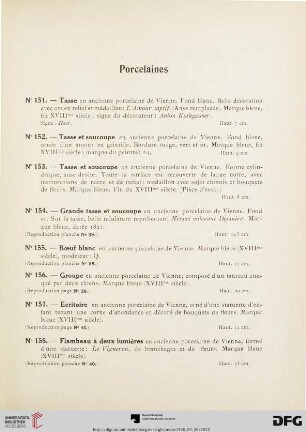 Porcelaines (Nr. 151-179)