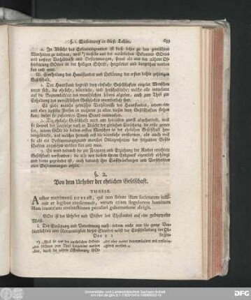 §. 2. Von dem Urheber der ehelichen Geselschaft.