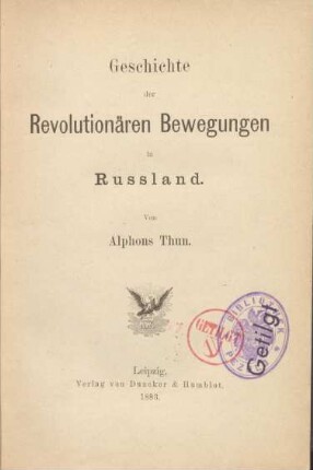 Geschichte der revolutionären Bewegungen in Russland