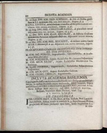 Incluta Academia Basiliensis.