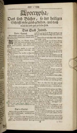 Das Buch Judith. - Das Buch Tobiä.