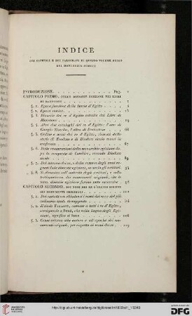 Indice dei capitoli e ei paragrafi di questo volume primo dei monumenti storici