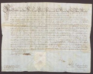 Patent für den Regierungsrat Freiherrn Franz Anton von Gudenus.