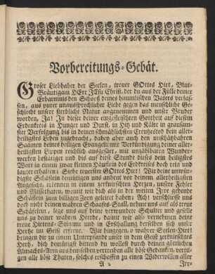 Vorbereitungs-Gebät