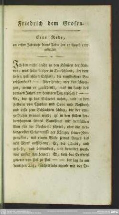 Friedrich dem Grosen