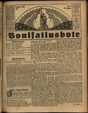 Erste Ausgabe vom Sonntag, den 15. Mai 1932.