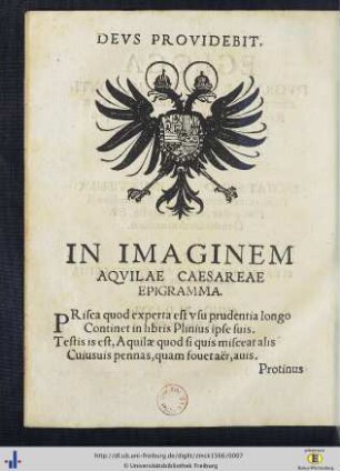 In Imaginem Aquilae Caesareae Epigramma.