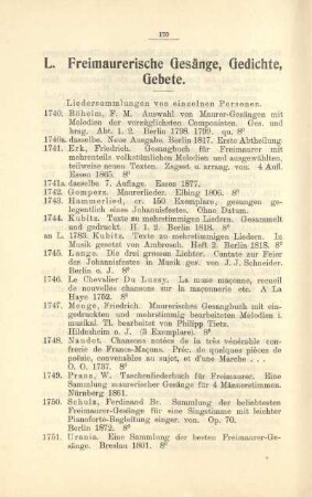 L. Freimarerische Gesänge, Gedichte, Gebete