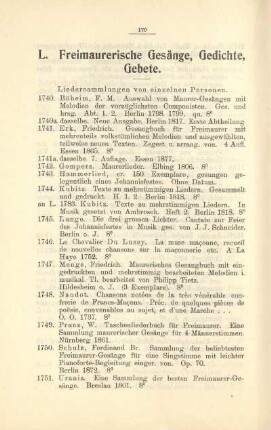 L. Freimarerische Gesänge, Gedichte, Gebete
