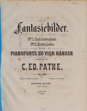 Fantasiebilder : für Pianoforte zu 4 Hdn. ; op. 170