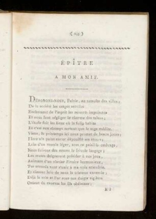 Épître a mon amie.