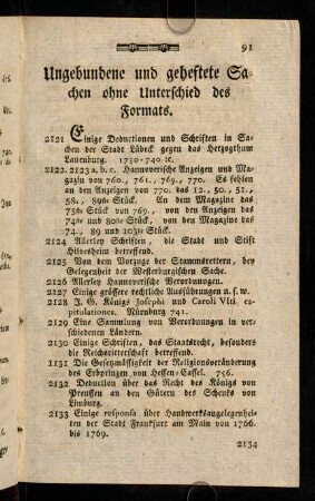 91-98, Ungebundene und geheftete Sachen ohne Unterschied des Formats. - Manuscripte.