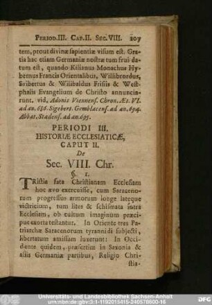 Caput II. De Sec. VIII. Chr.