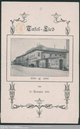 Tafel-Lied : 1849 - 1899; zum 27. November 1899