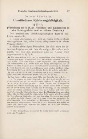 Dritter Abschnitt. Unmittelbare Reichsangehörigkeit