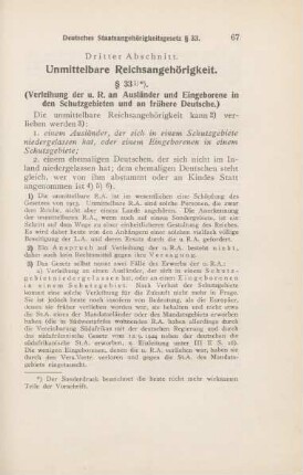Dritter Abschnitt. Unmittelbare Reichsangehörigkeit