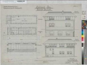 Stellwerk "Bor" auf Bahnhof Borbeck, Blatt 1: Grundrisse, Ansichten, M. 1:50 Hgs, Sknr.: 1, Fanr.: 9, Bunr.: 5